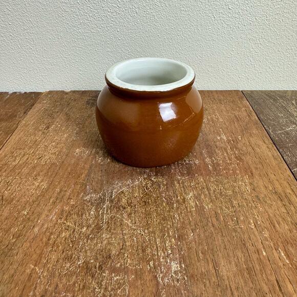 Hall China #461 Brown Boston Bean Pot No Cover Shelf Decor Change Vanity Jar - Picture 7 of 7